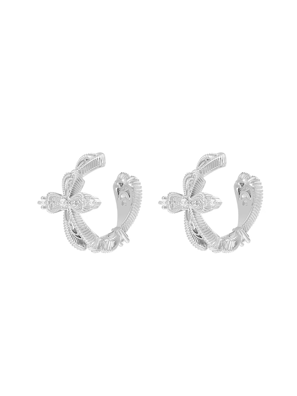 MUKTANK×SUN HUNTER Lace cross ear cartilage clips