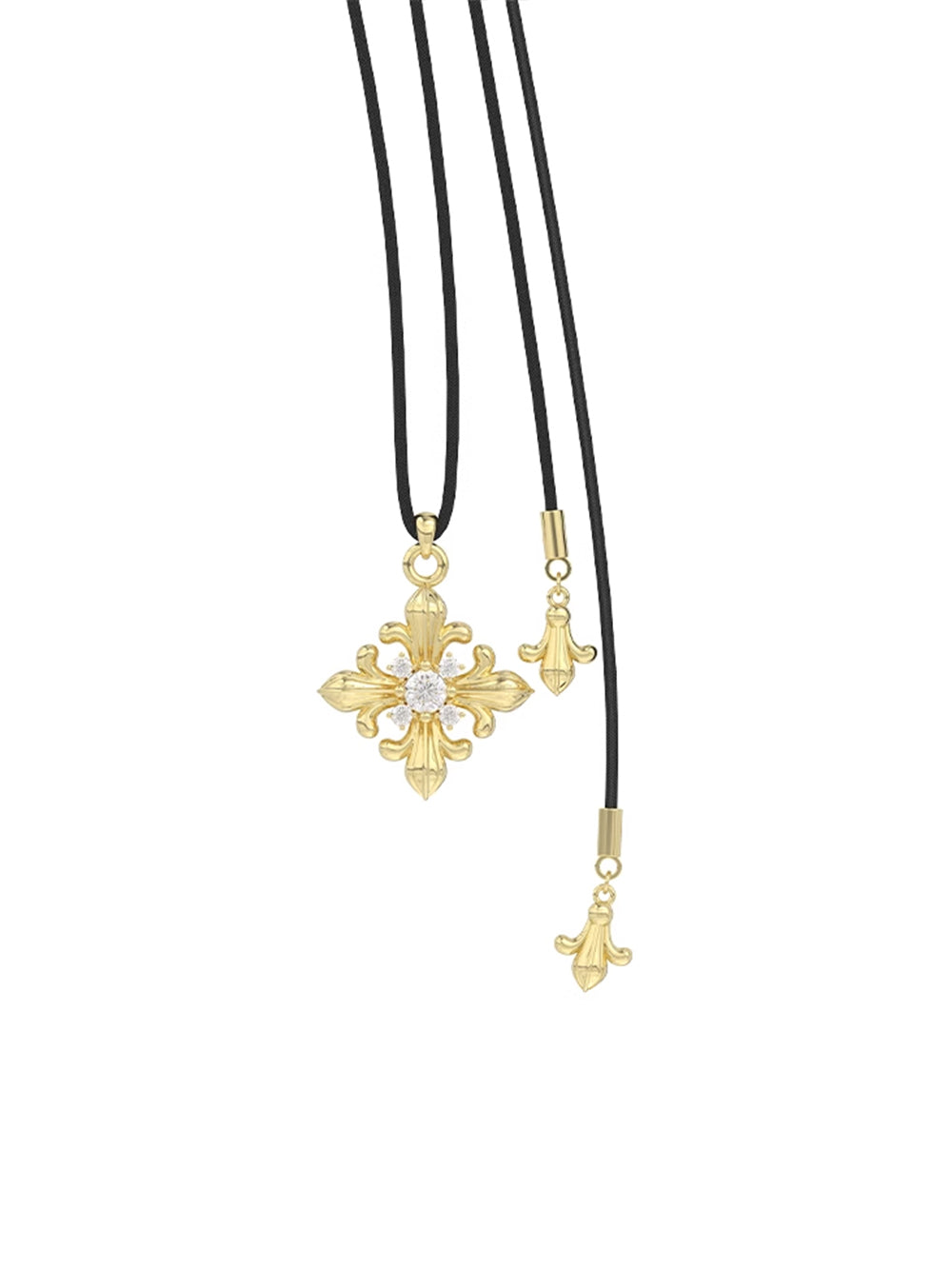 MUKTANK×SUN HUNTER Drawstring Leather Necklace with Iris Design