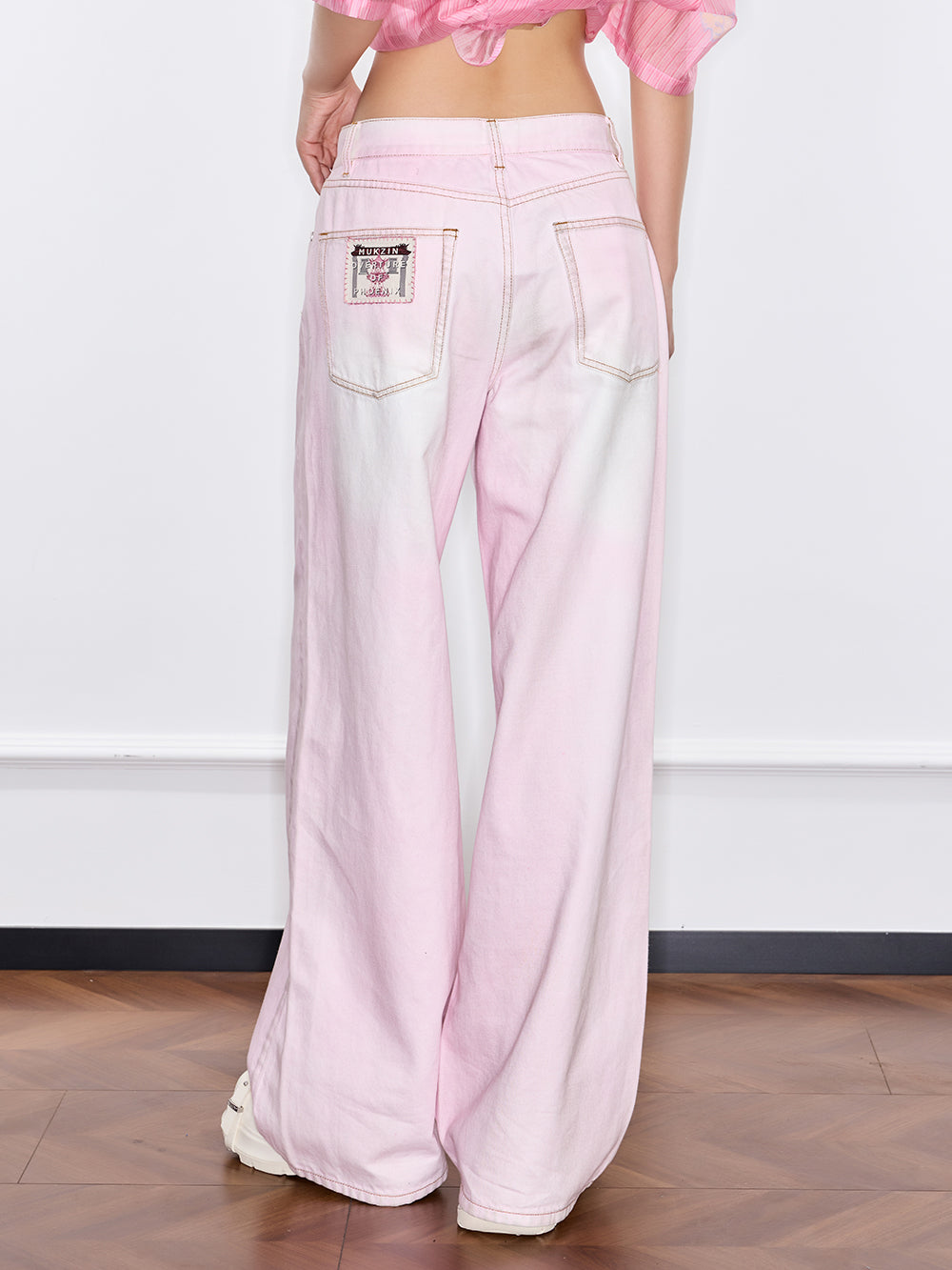 Mukzin "Ode To The New Summer"Chinese-Style Pink Loose And Casual Jeans