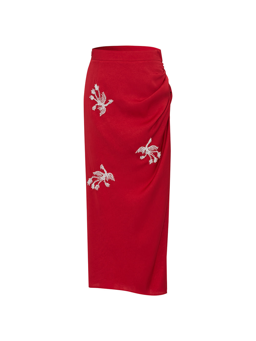 MUKZIN Spring Prelude "Zebra Finch" Straight Tube Half Skirt with Side Gathers