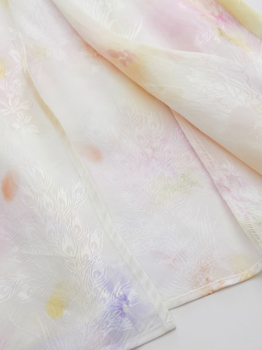 MUKZIN SpringPrelude Spring Mountain Drunk Gradient Printing Side-slit Big A-line Umbrella Skirt