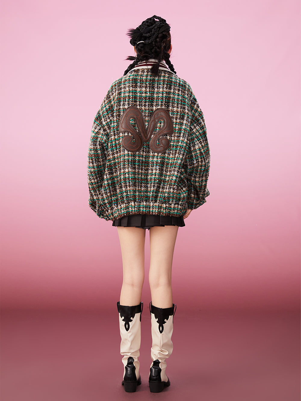 MUKZIN Contrast Color Casual Loose Lapel Coat