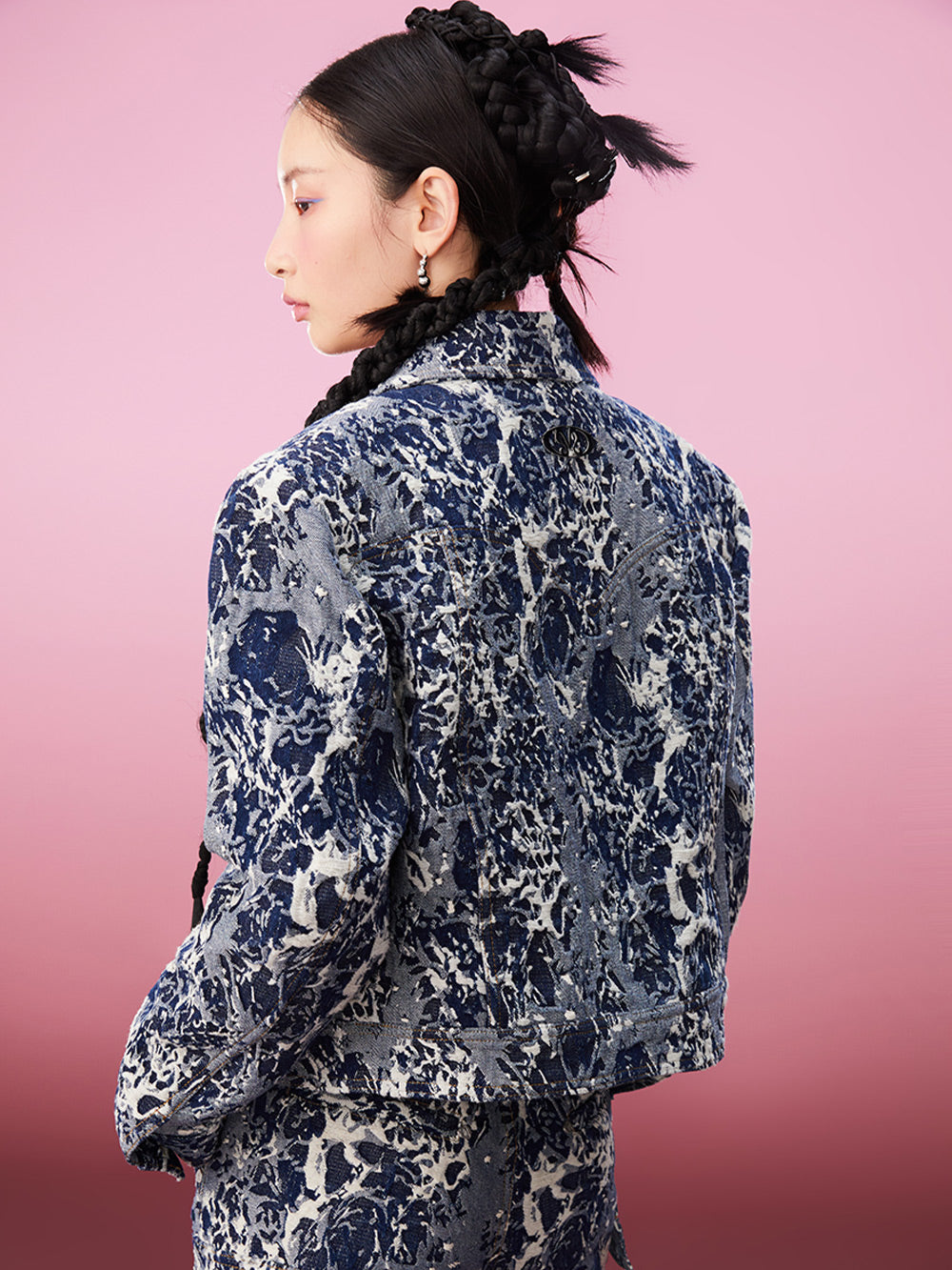 MUKZIN Retro Jacquard Original Slimming Denim Jacket