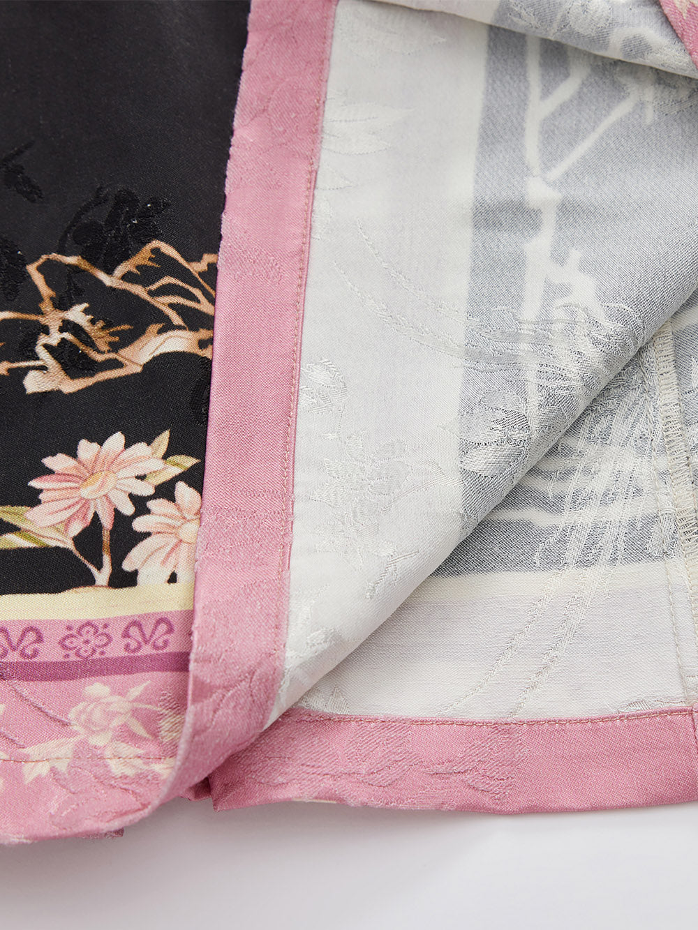 MUKZIN Linglong “Abundant Flowers”Straight-Leg Pleated Skirt.