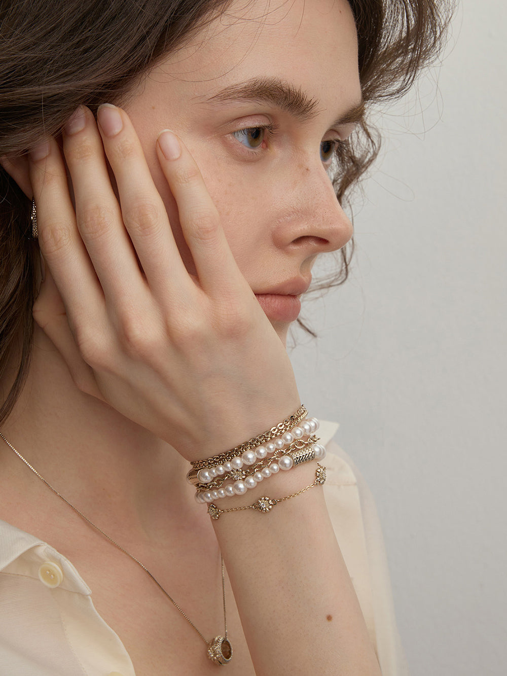 MUKTANK×SUN HUNTER Garden Daisy Layered Bracelet