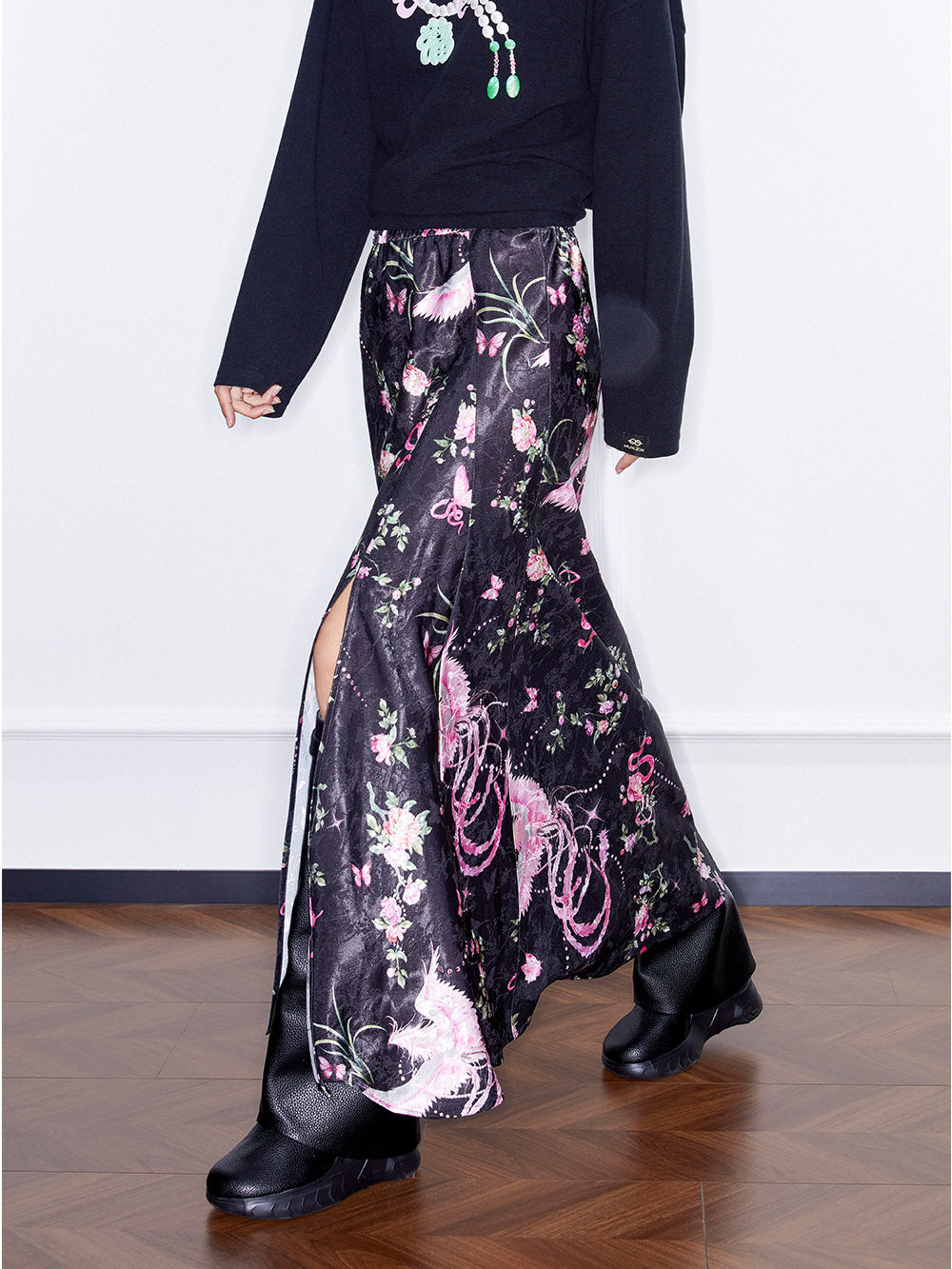 MUKZIN Linglong "Fengqi" High Slit Fishtail Skirt