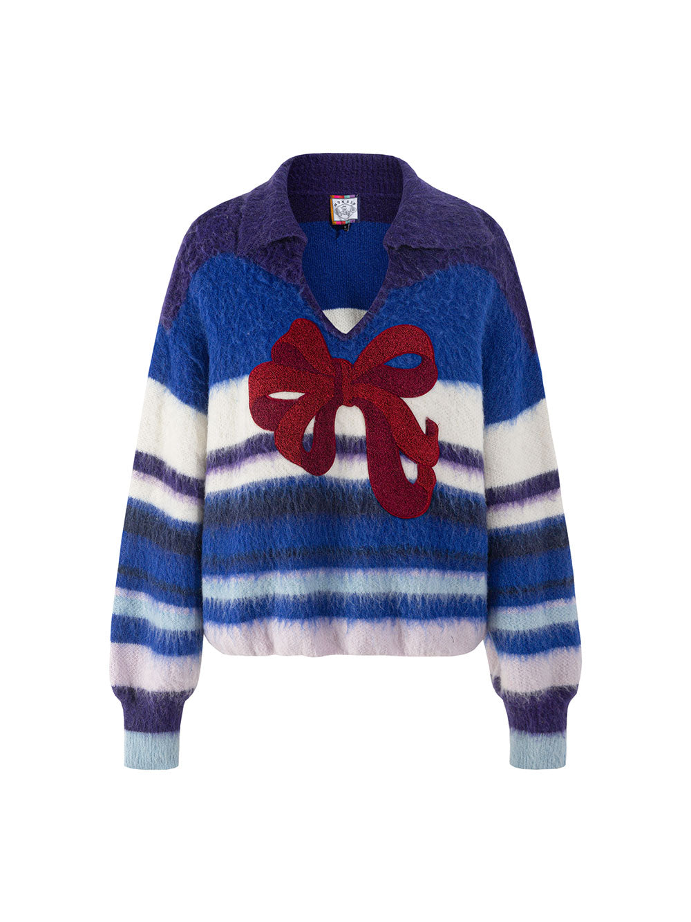 MUKZIN Bow Striped All-match Casual Cute Sweatshirt