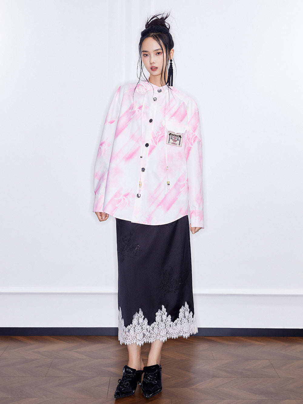 MUKZIN SpringPrelude "Peerless" New Chinese - style Color - Blended Patterned Shirt