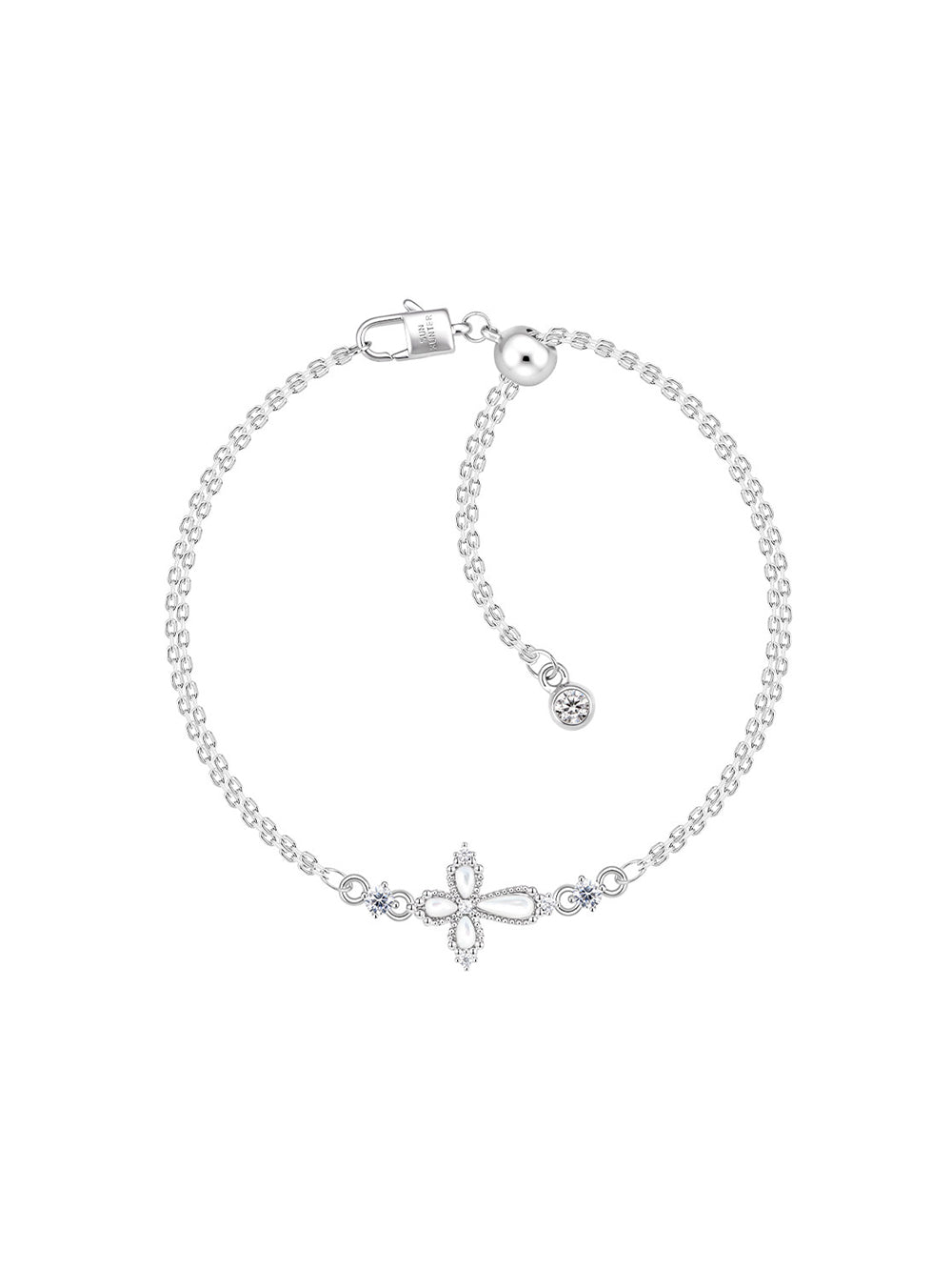 MUKTANK×SUN HUNTER Mother-of-Pearl Petal Cross Bracelet