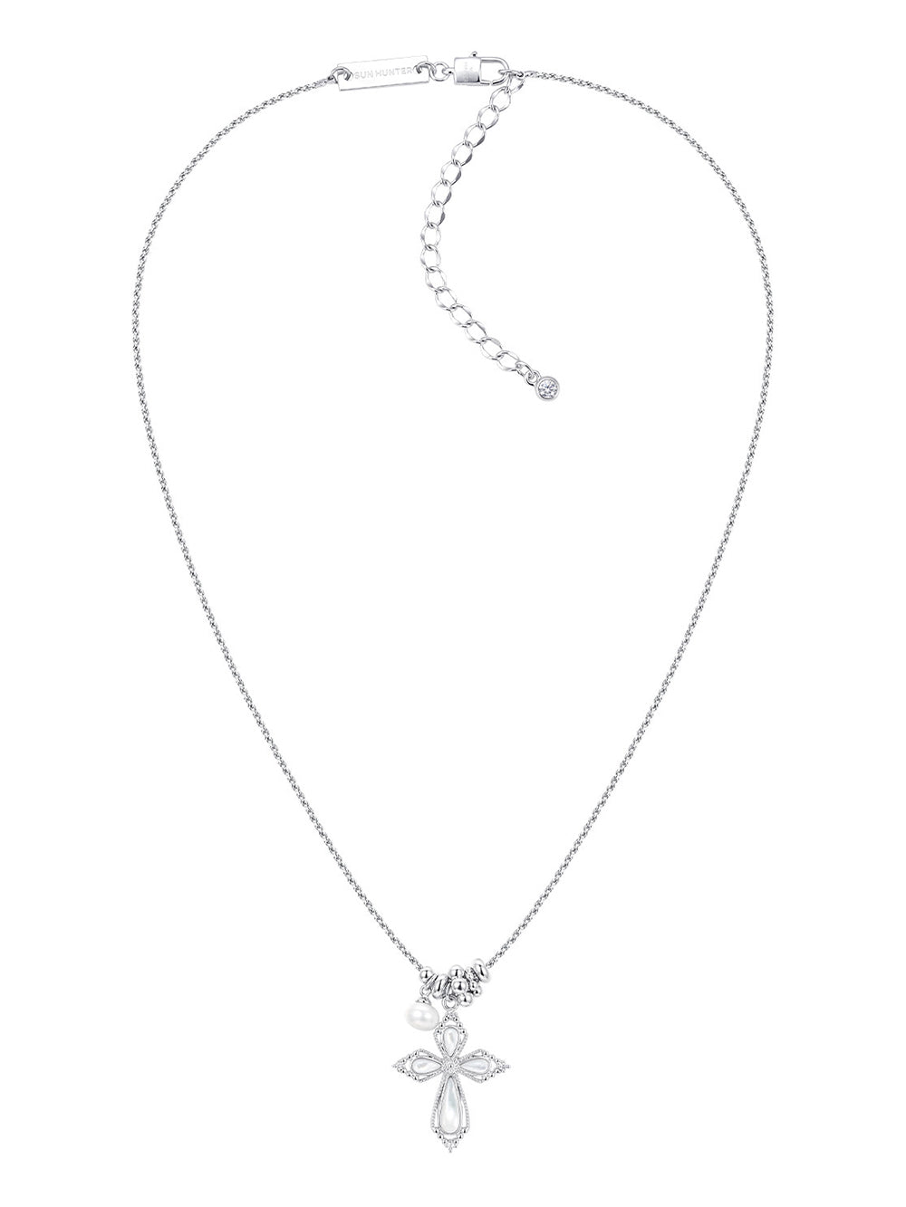 MUKTANK×SUN HUNTER Mother-of-Pearl Petal Barrel Bead Necklace