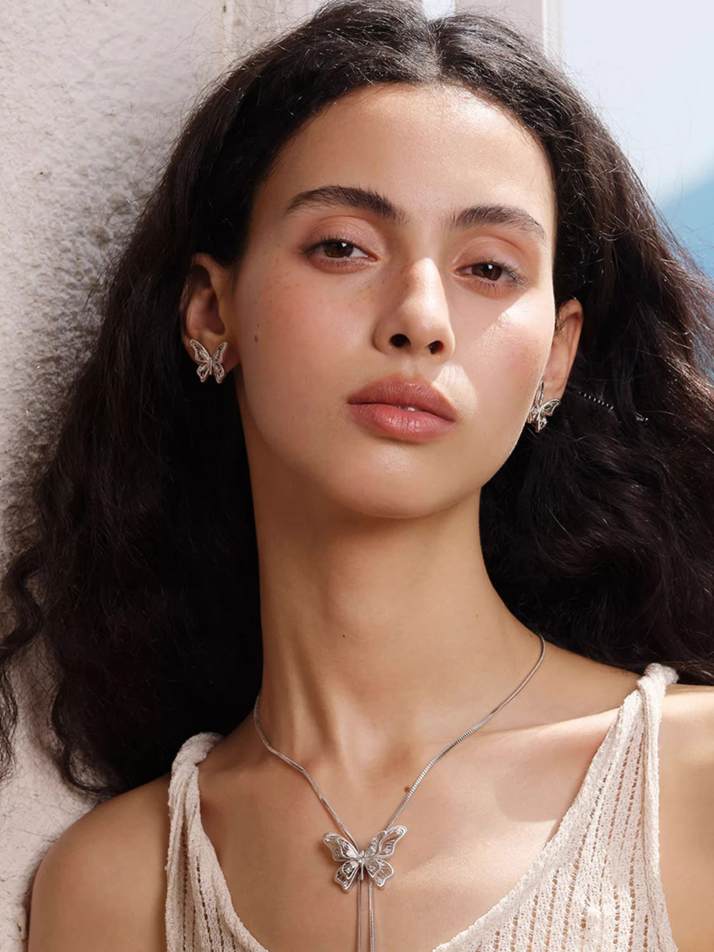 MUKTANK×SUN HUNTER “Emergence”Small-Size Lace Butterfly Earrings