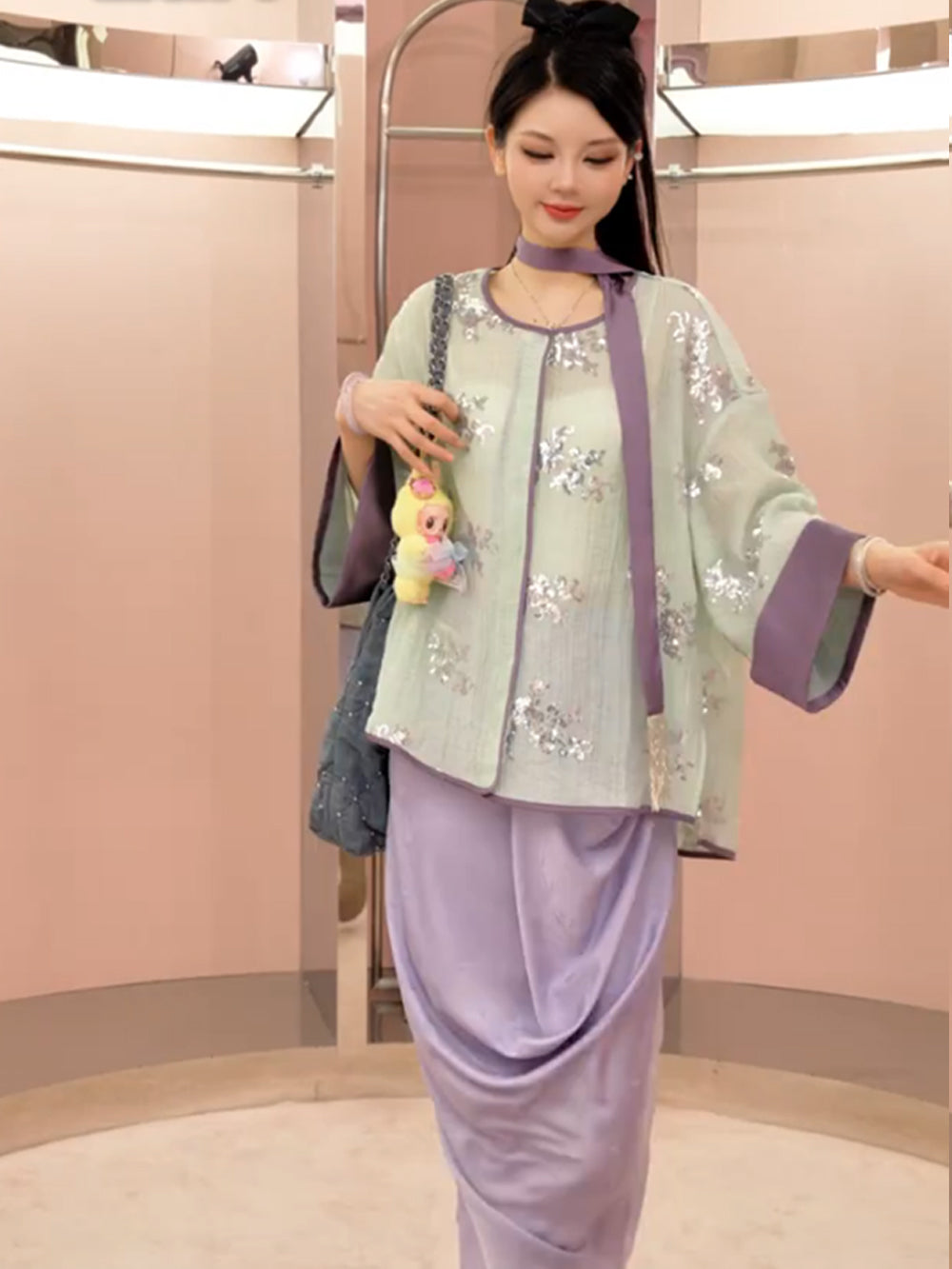 MUKZIN“Capsule Collection”Matcha Green Neo-Chinese Style Cardigan