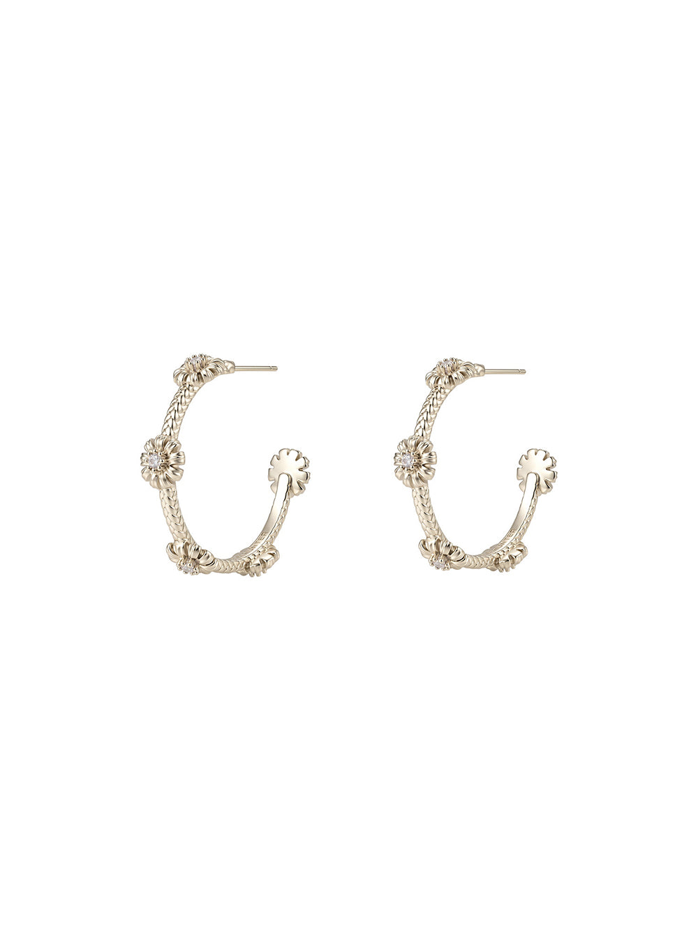 MUKTANK×SUN HUNTER Garden daisy C hoop earrings - Small size