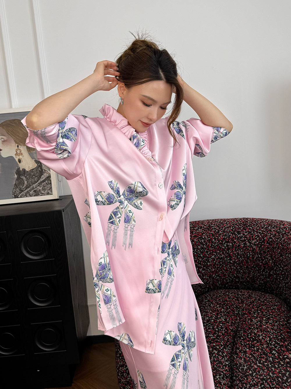 MUKZIN“Capsule Collection”New Chinese-style Light Luxury Long-sleeved Printed Shirt