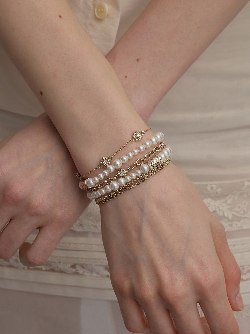 MUKTANK×SUN HUNTER Garden Daisy Layered Bracelet