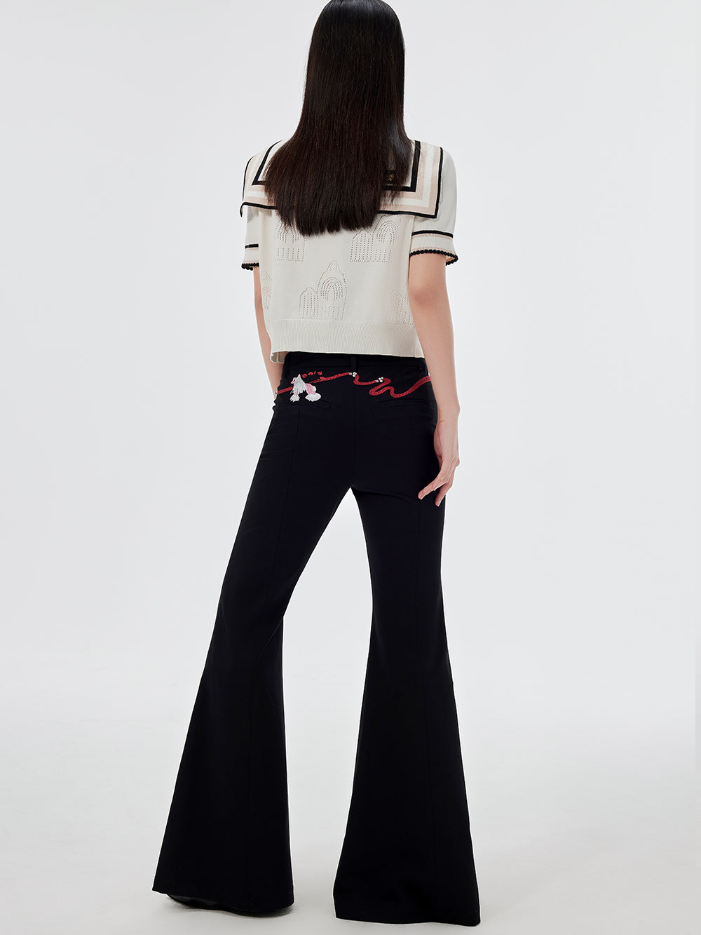 MUKZIN Black Casual Flared Pants