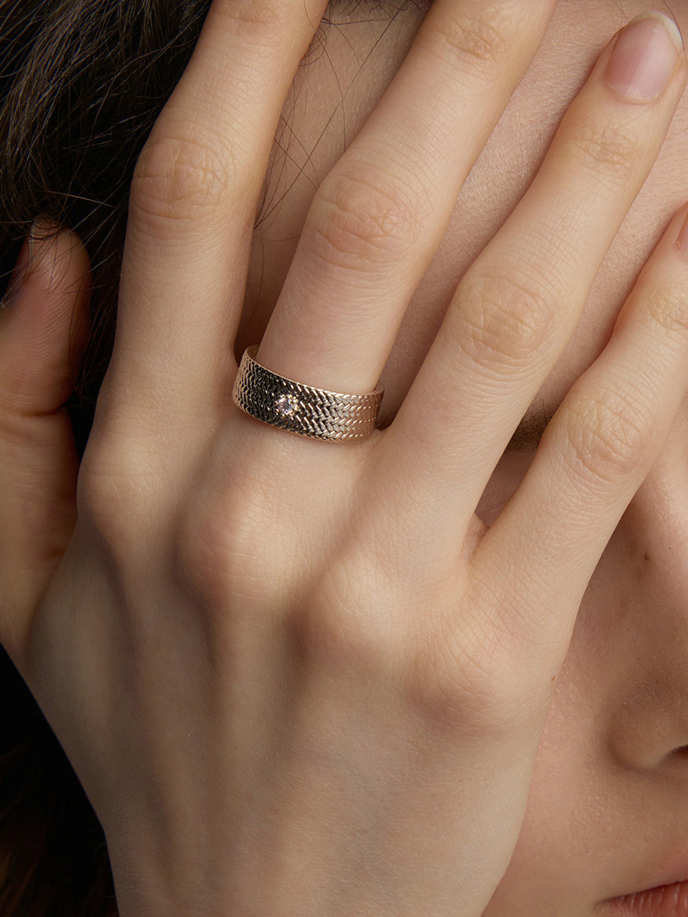 MUKTANK×SUN HUNTER Garden Woven Solitaire Ring