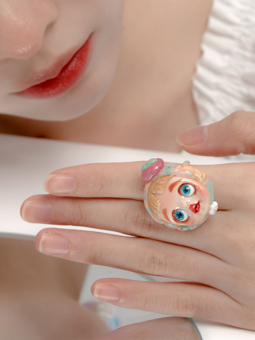 MUKTANK × QUANDO Momoco Handmade Dolls Silver Rings