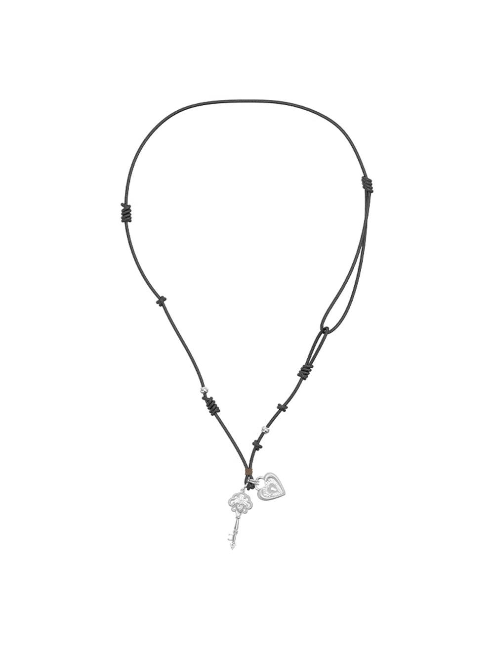 MUKTANK×SUN HUNTER Lace key heart lock braided necklace