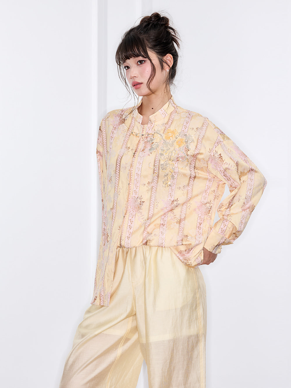 MUKZIN“Capsule Collection”Loose and Retro Yellow Shirt