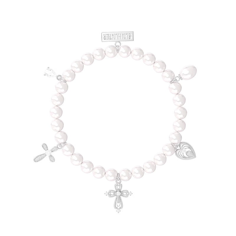MUKTANK×SUN HUNTER Ornate lace cross bracelet