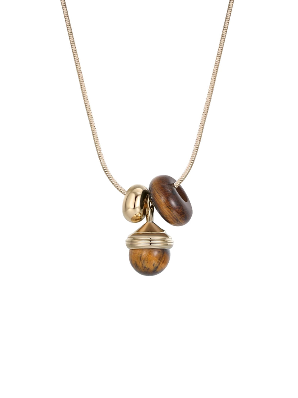 MUKTANK×SUN HUNTER Tiger's Eye Acorn Necklace