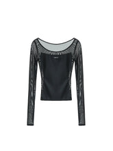 MUKTANK x MODULER Off-shoulder Long Sleeve Drawstring Dark Gray Knit Cardigan Women's Top