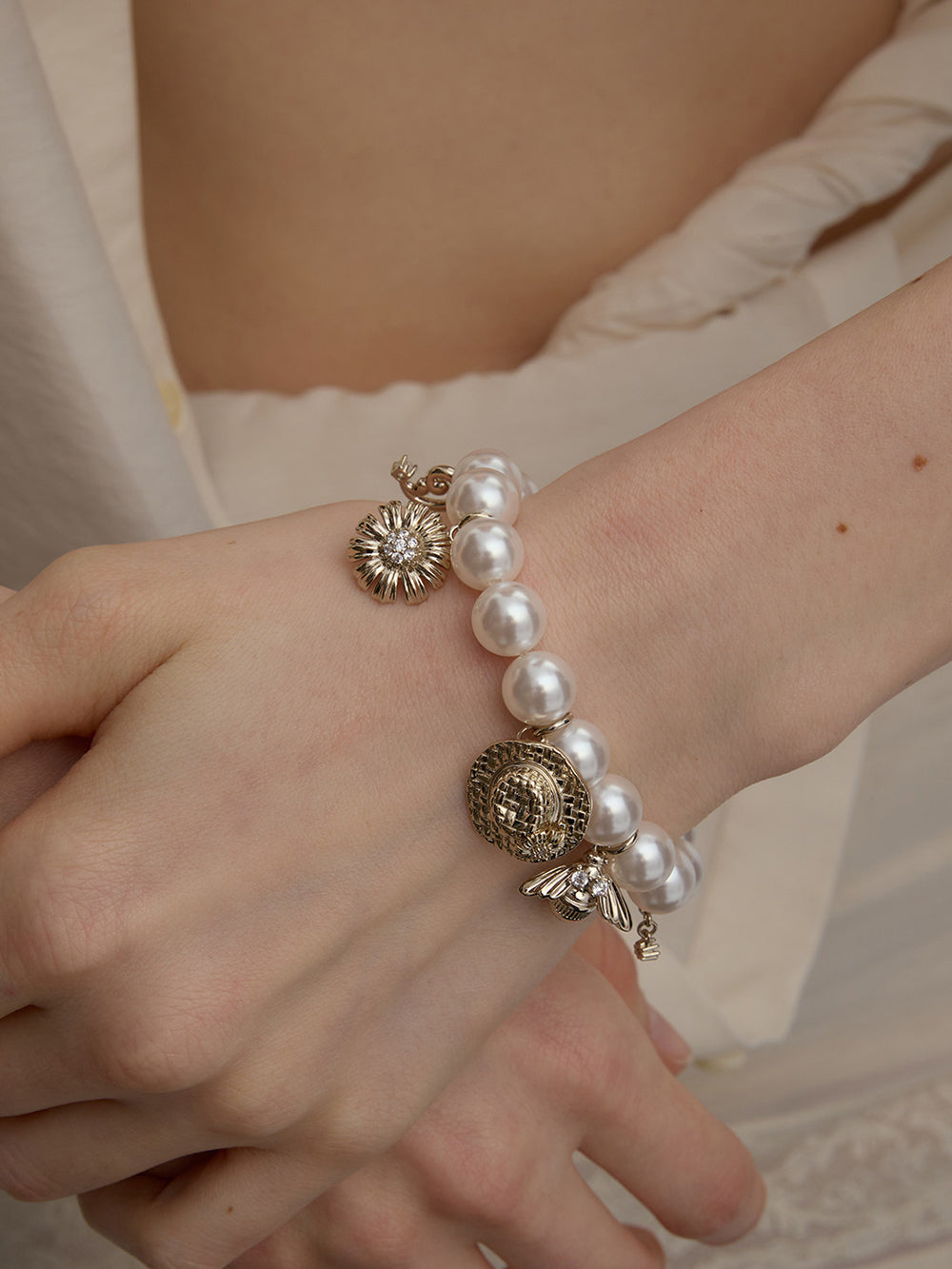 MUKTANK×SUN HUNTER Garden Stretch Pearl Bracelet