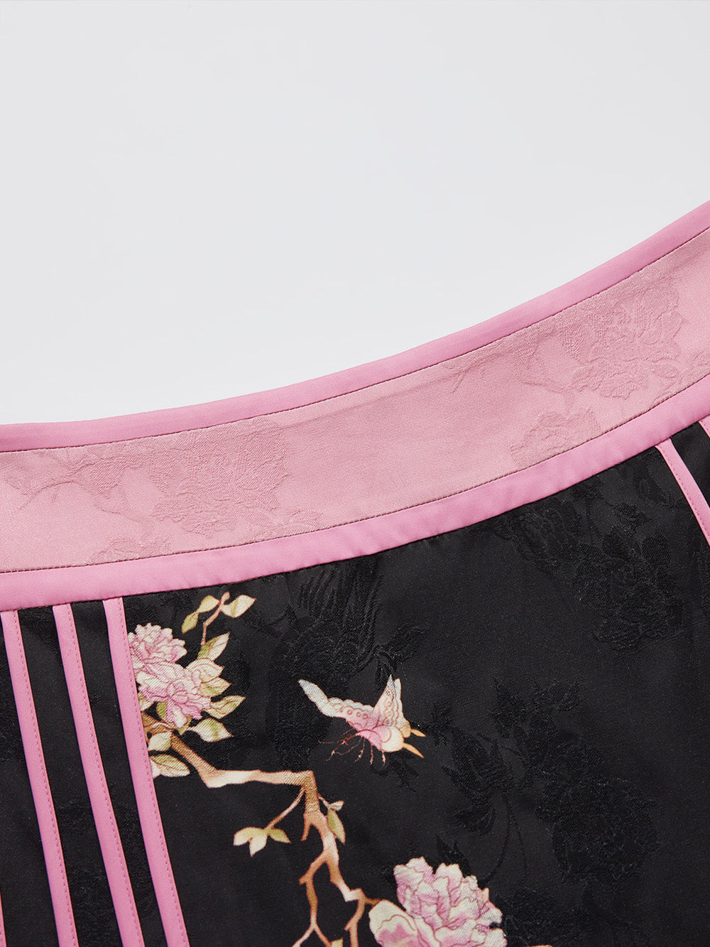 MUKZIN Linglong “Abundant Flowers”Straight-Leg Pleated Skirt.
