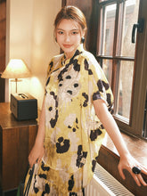 MUKZIN“Capsule Collection”Yellow-based Splatter Print Modified Cheongsam Top