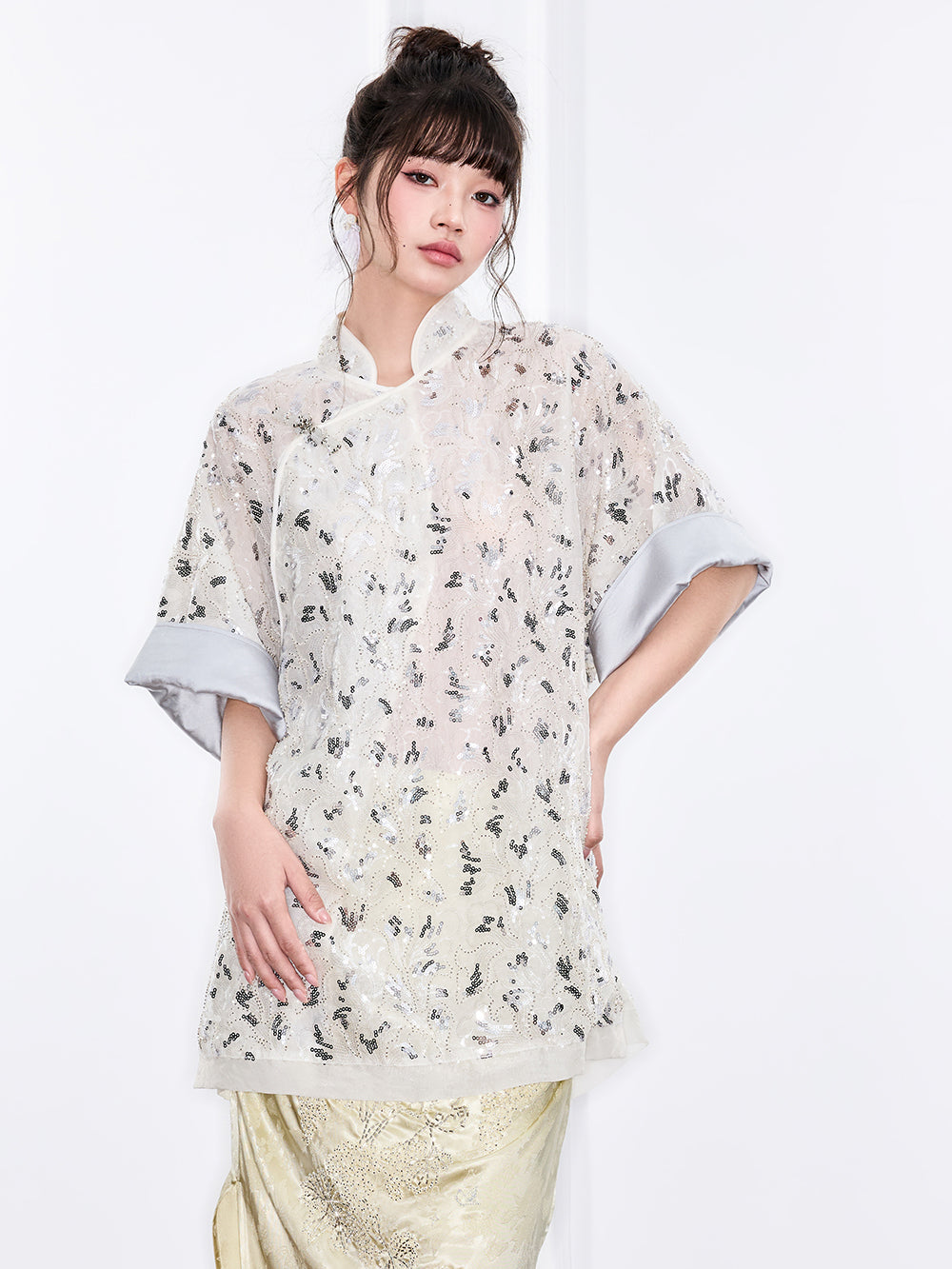 MUKZIN "Ode to the New Summer"New Chinese-style elegant slimming short-sleeve top
