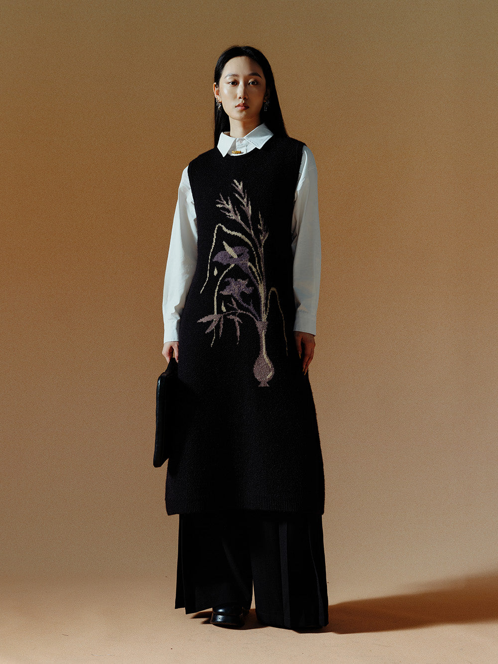 MUKTANK×LOUMUTAKU Sleeveless Dress With a Vase Pattern