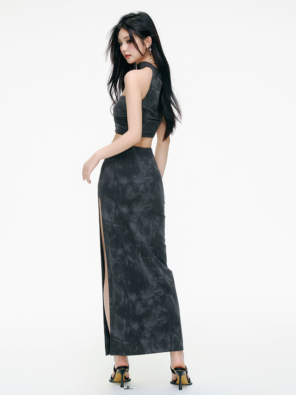 MUKTANK×ARDENCODE Washed-out Knit Midi Skirt