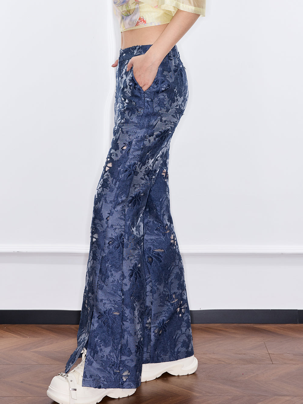 MUKZIN“Capsule Collection”Jacquard Denim Long Trousers