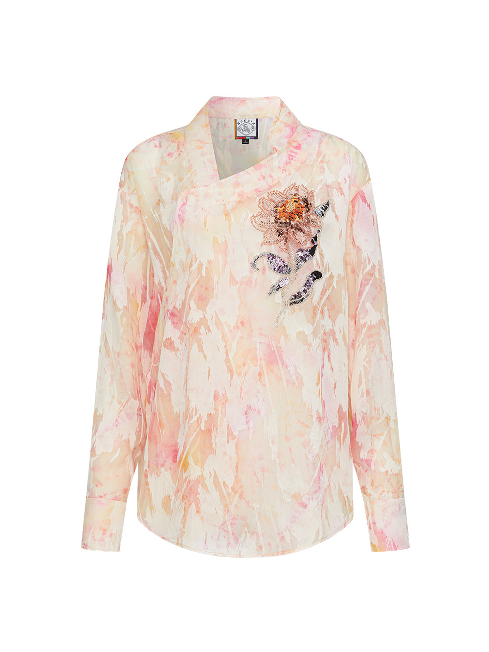 MUKZIN“Capsule Collection”New Chinese Style Iridescent Embroidery Top