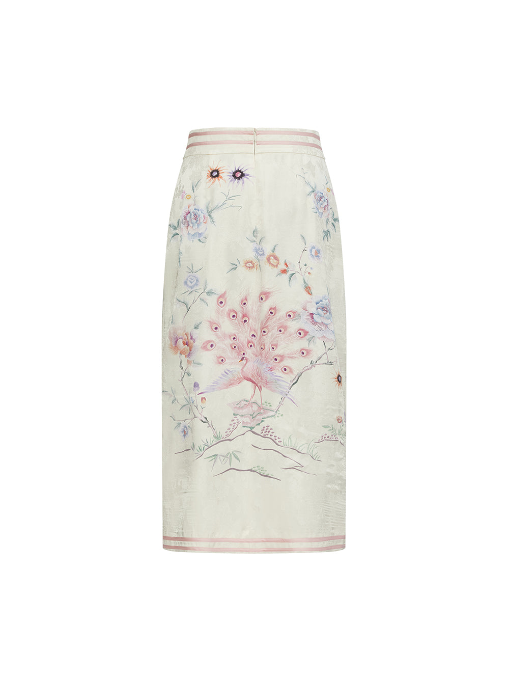 MUKZIN SpringPrelude Quexi Chinese-style Printed Side-slit Straight Tube Half Skirt