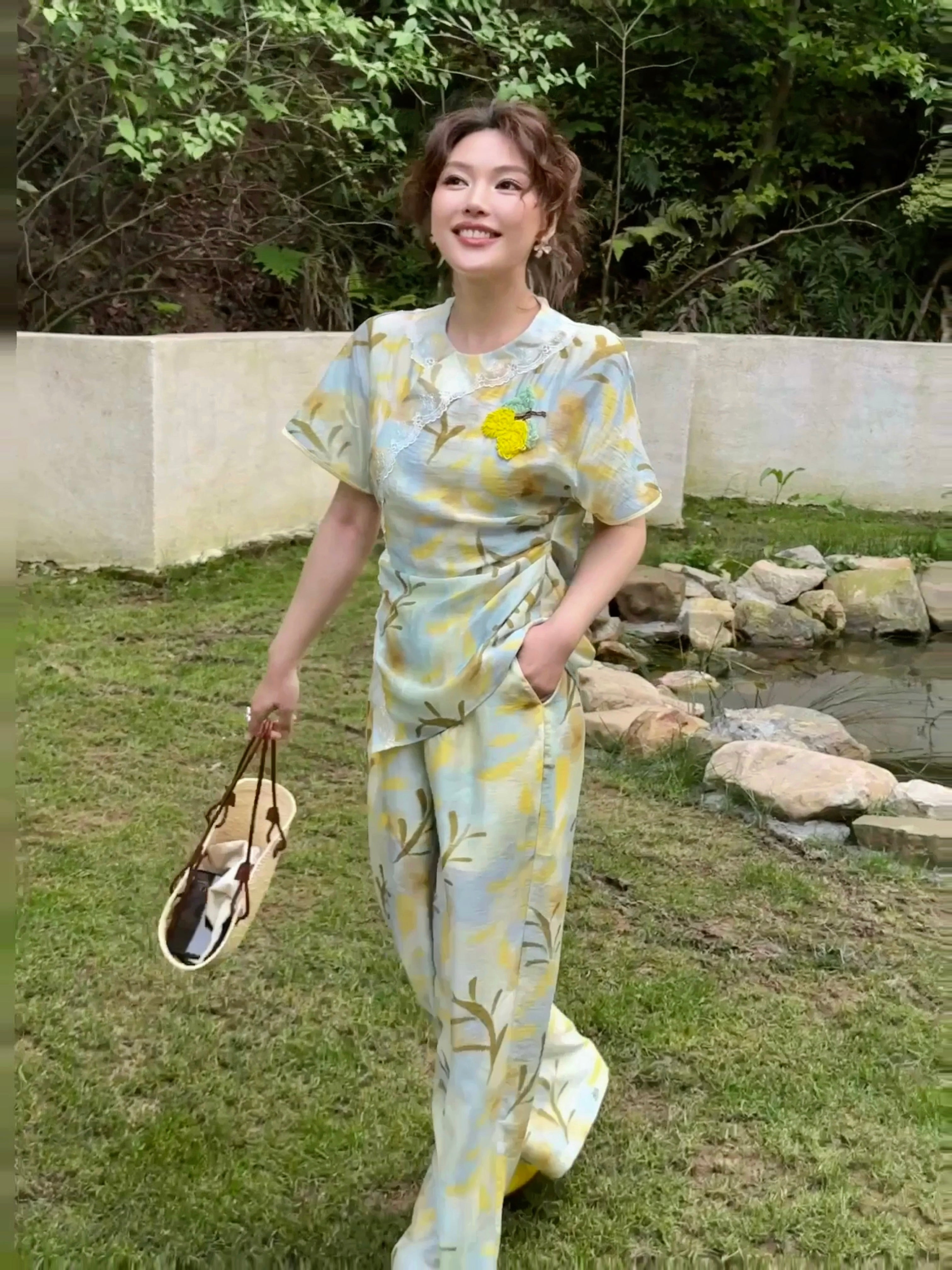 MUKZIN×"Capsule Collection" Modern Chinese Embroidered Linen Trousers