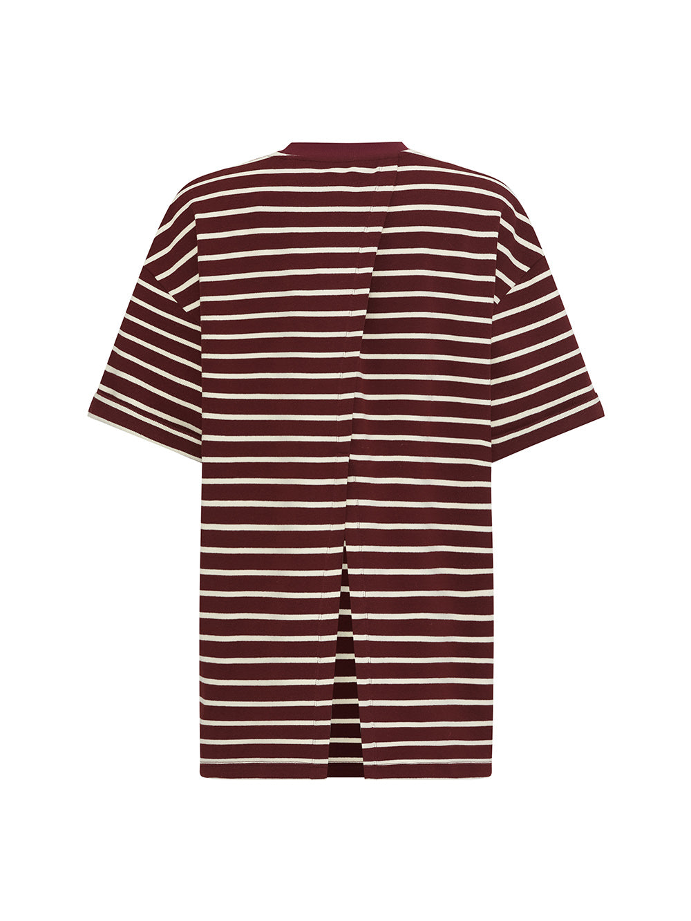 MUKZIN "Ode to the New Summer" Burgundy Striped Cute Rabbit T - shirt