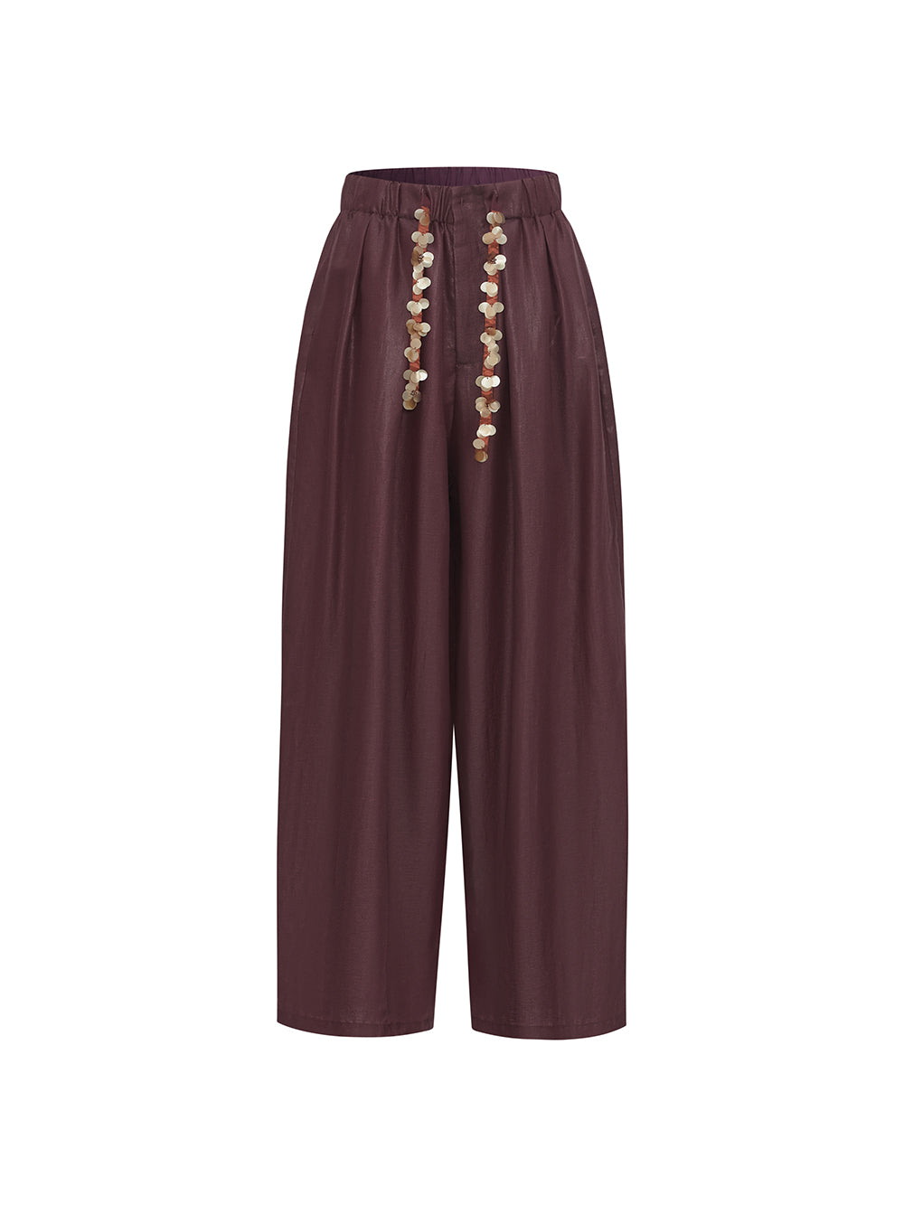 MUKZIN "Ode to the New Summer"Burgundy - colored Wide - leg Pants