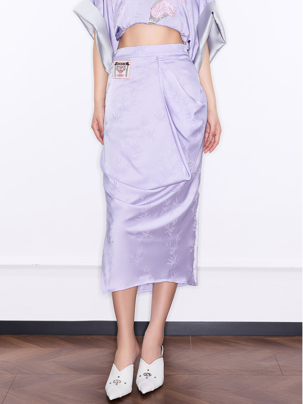 Mukzin "Ode To The New Summer"New Chinese-Style Elegant Half Skirt With Bamboo Leaf Print