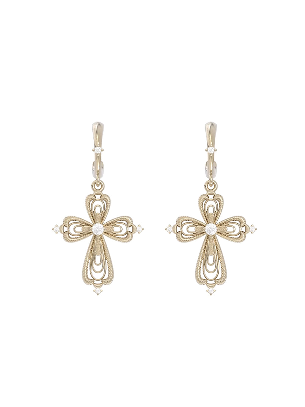 MUKTANK×SUN HUNTER Lace cross earrings