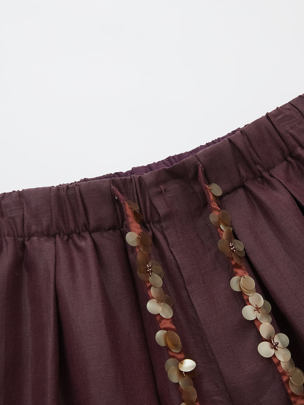 MUKZIN "Ode to the New Summer"Burgundy - colored Wide - leg Pants