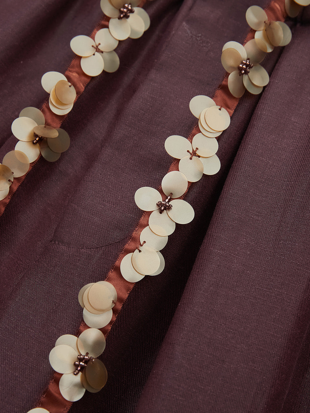 MUKZIN "Ode to the New Summer"Burgundy - colored Wide - leg Pants