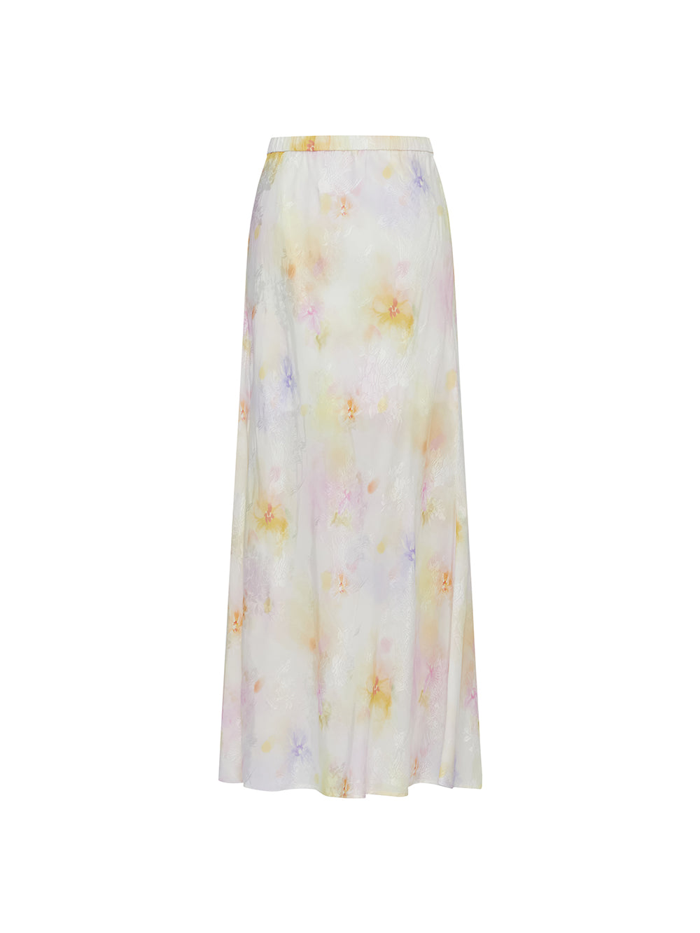 MUKZIN SpringPrelude Spring Mountain Drunk Gradient Printing Side-slit Big A-line Umbrella Skirt
