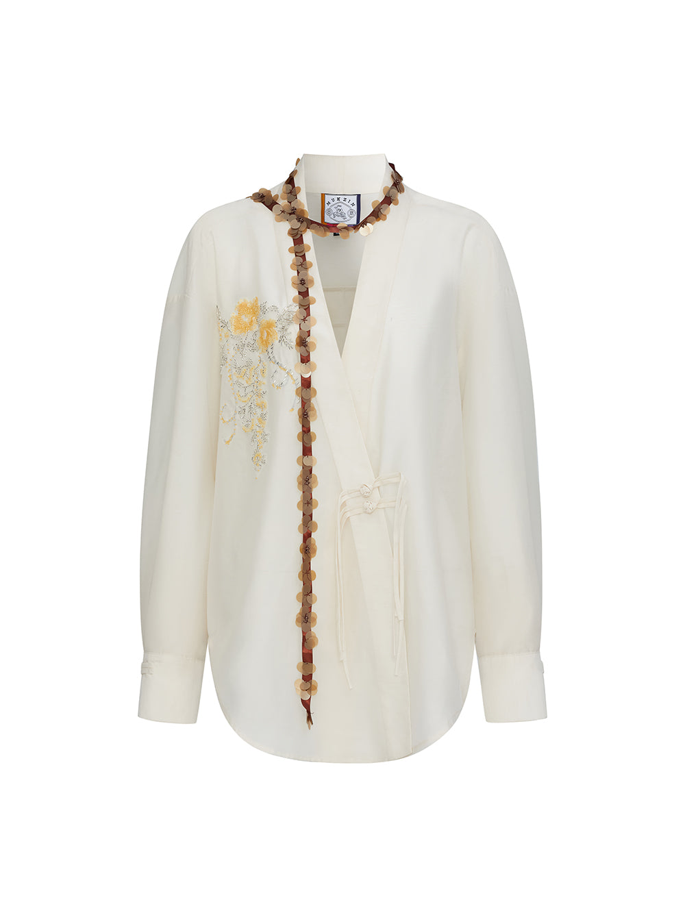 MUKZIN "Ode to the New Summer"Neo - Chinese Style Embroidered White Shirt