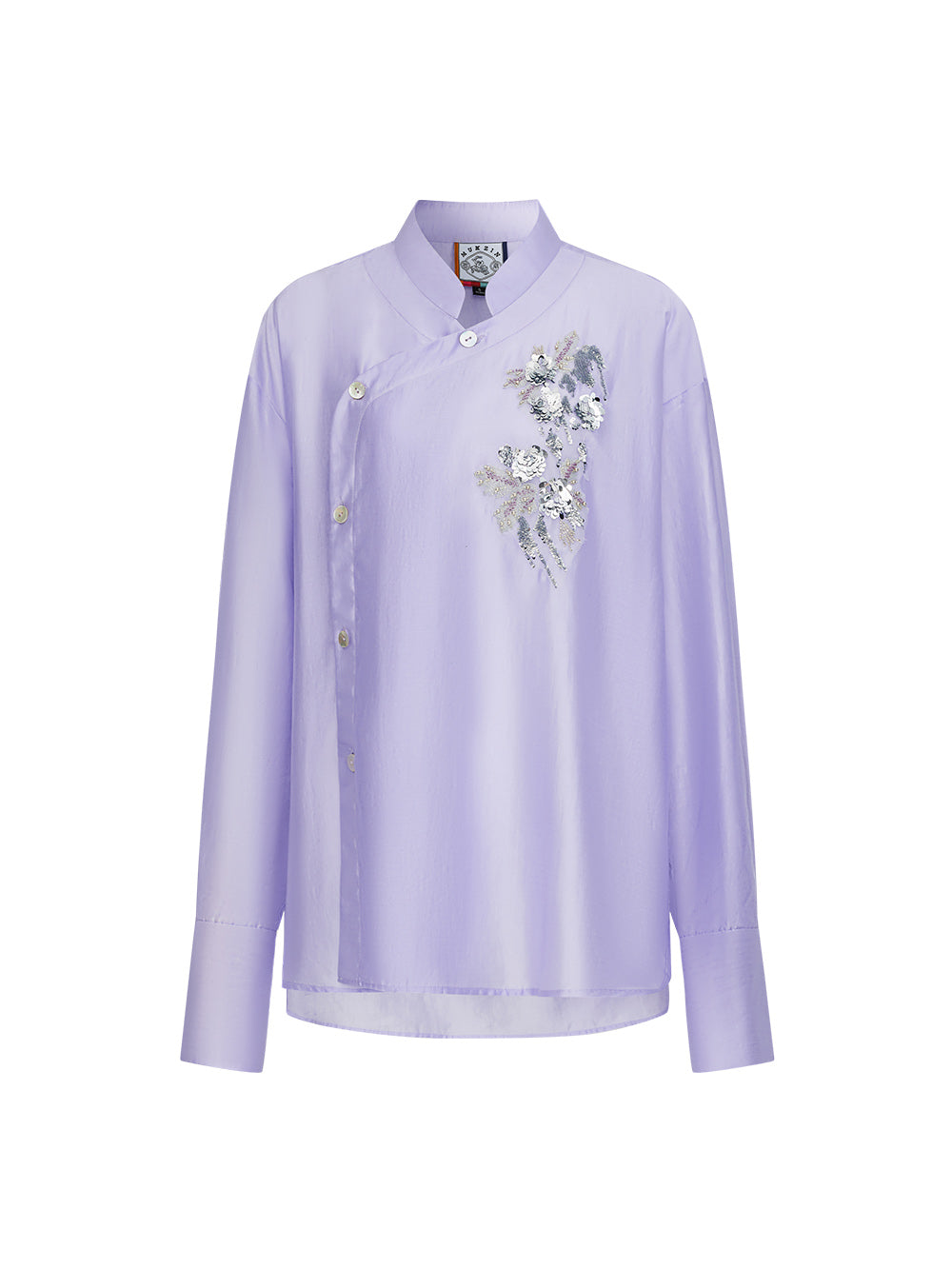 MUKZIN“Capsule Collection”Light Purple New Chinese Style Sequin Embroidered Top
