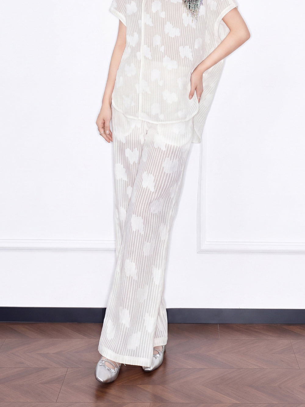 MUKZIN×Capsule Collection Modern Chinese Trousers with ICH Hami Hand Embroidery