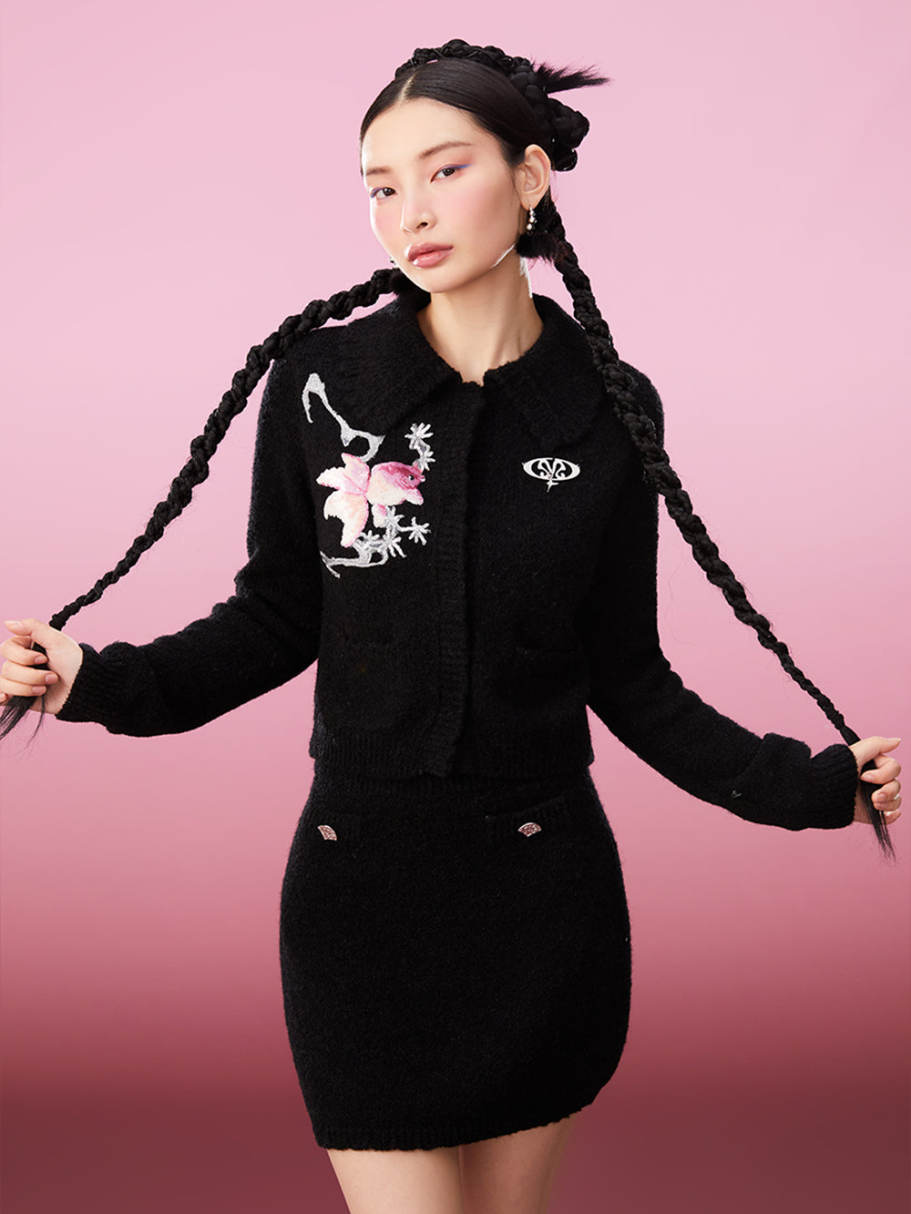 MUKZIN Classic Black Slim Fit All-match Fashion Knit Cardigan