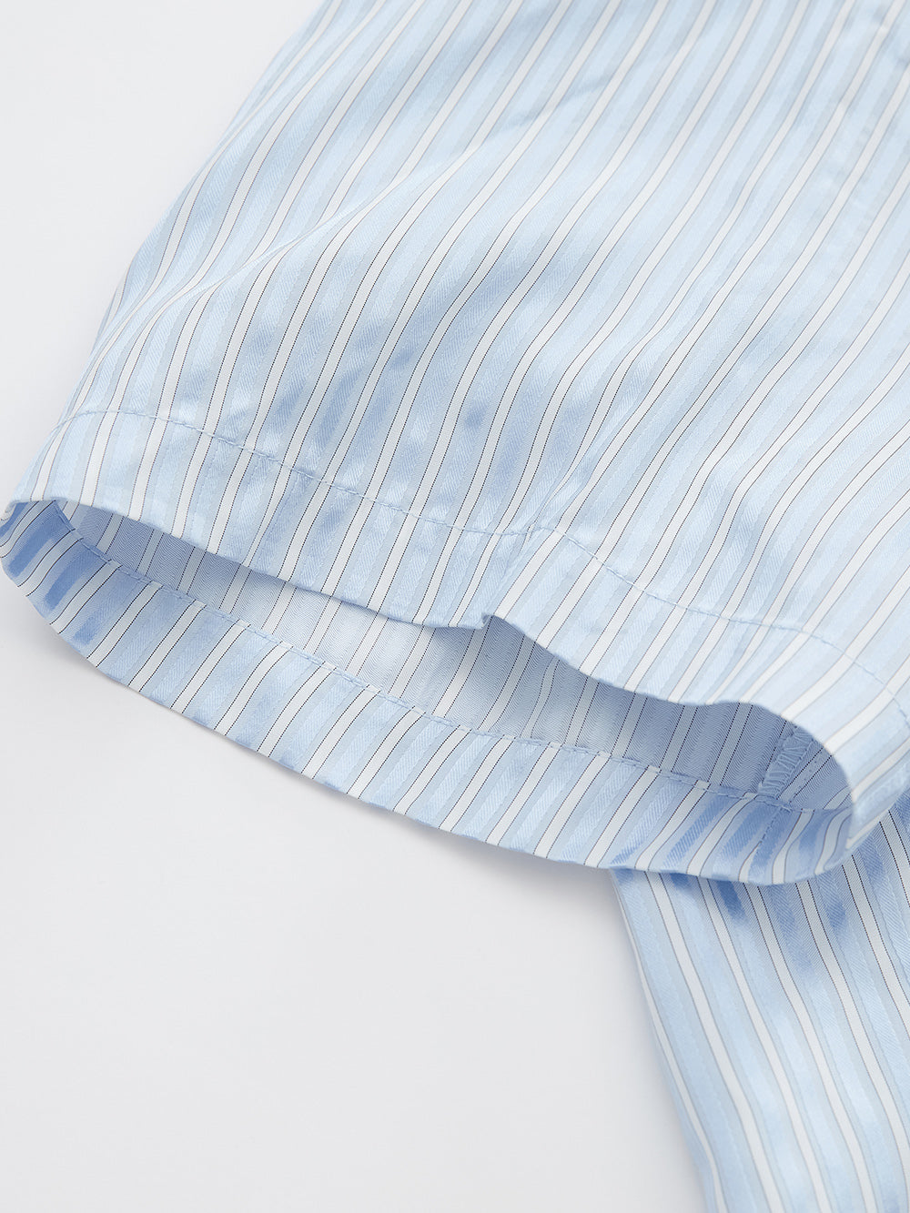 Mukzin "Ode To The New Summer"Elegant Blue And White Striped Chinese-Style Shirt