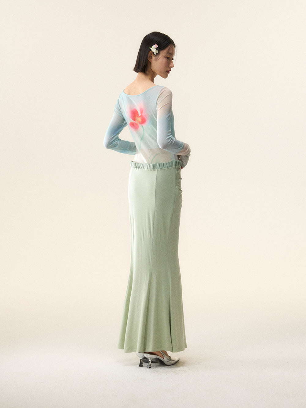 MUKTANK×LOUMUTAKU Dress with Hibiscus Flower Patterns